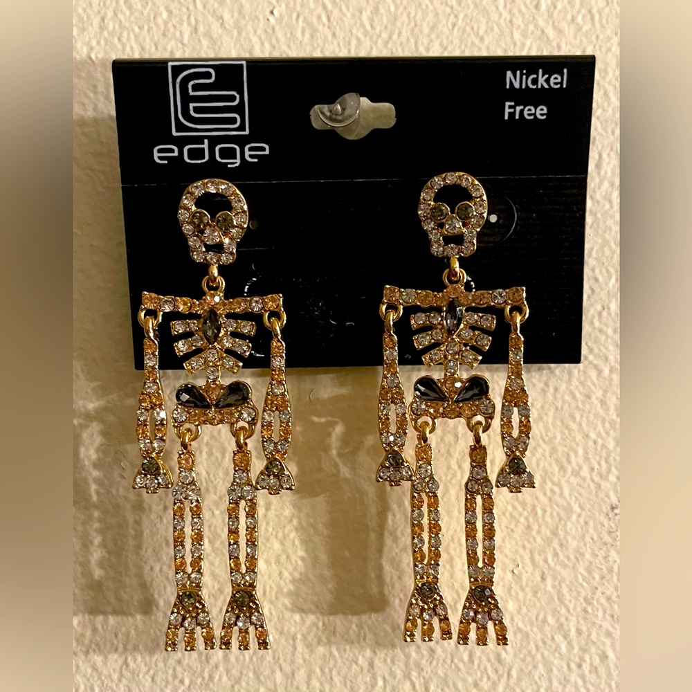Rhinestone Skeleton Earrings